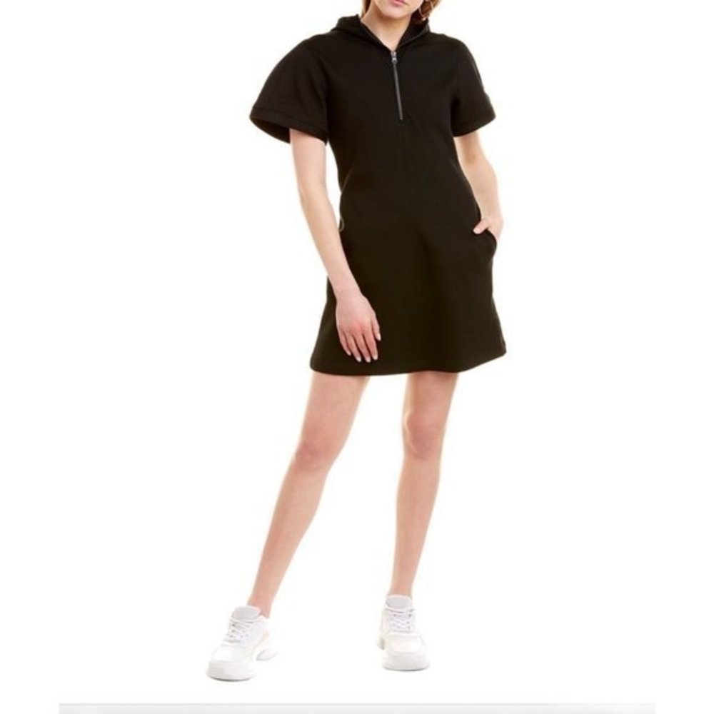 Helmut Lang Hoodie Shift black scuba Dress Size L